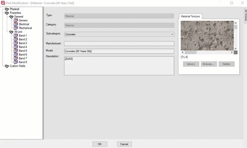 iBwave Components Database Editor - Attenuation & Bands